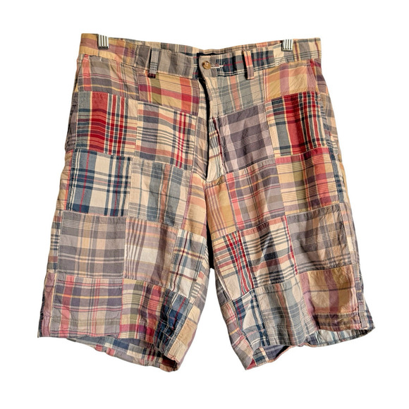 Polo Ralph Lauren Sz 31 Patchwork Madras Shorts Preppy Spring Summer Heritage - Picture 1 of 7